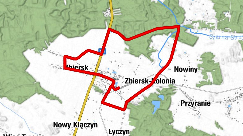 Zbiersk - Zbiersk-Cukrownia - Zbiersk-Kolonia - Kościół św. Urszuli