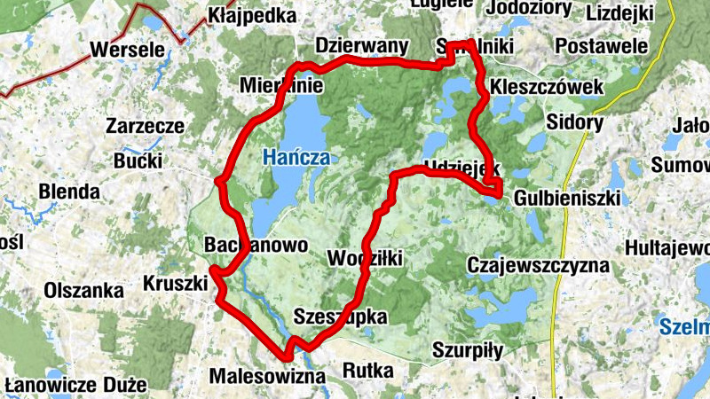 Smolniki - Hańcza - Dzierwany - Molenna w Wodziłkach