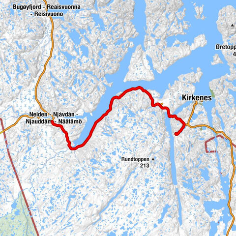 Gresselvdalen - Elverhøy - Sandnes - Goađak - Kotajoki - Malmgrenjordet