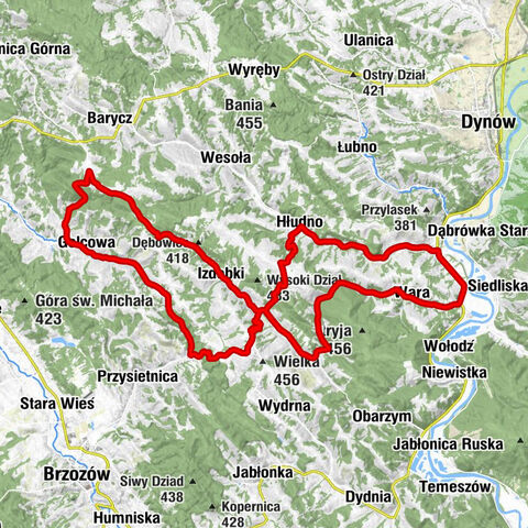 Stadnikówka - Kościół pw. Najświętszego Serca Pana Jezusa - Cerkiew greckokatolicka Podwyższenia Krzyża Świętego - Pilasówka