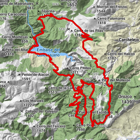 Valdepeñas de Jaén - Puerto Pitillos - Peñón Bermejo - Garganta de los Ladrones
