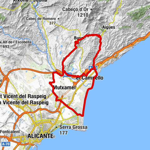 Urbanització L'Almaixada - Collado del Garroferal - Mont Calvari - Restaurante Los tres Paulines