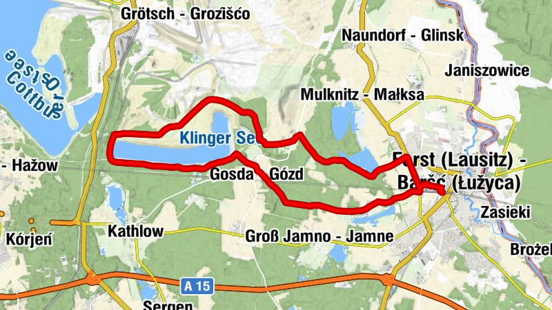 Forst (Lausitz) / Baršć (Łužyca) - Forst (Lausitz) - Baršć (Łužyca) - Klinge - Klinka - Gosda - Gózd