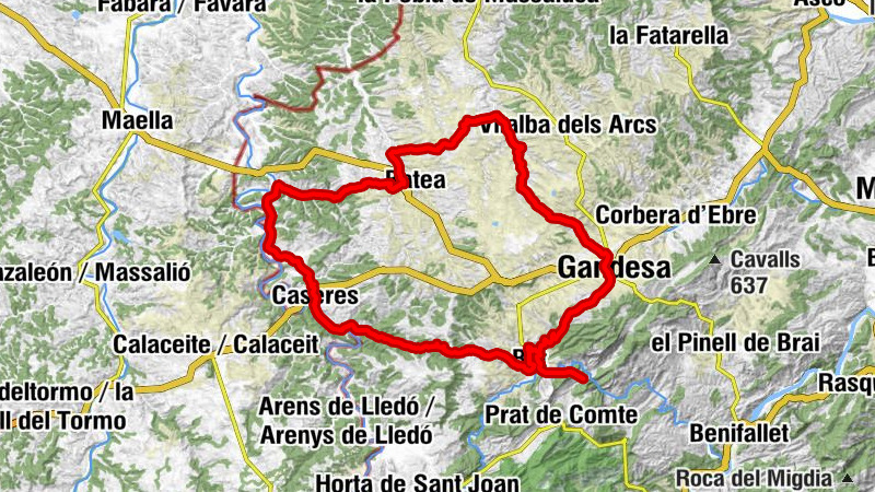 Antiga Estació de Prat de Compte - la Moleta - Gandesa - Coll de la Creu