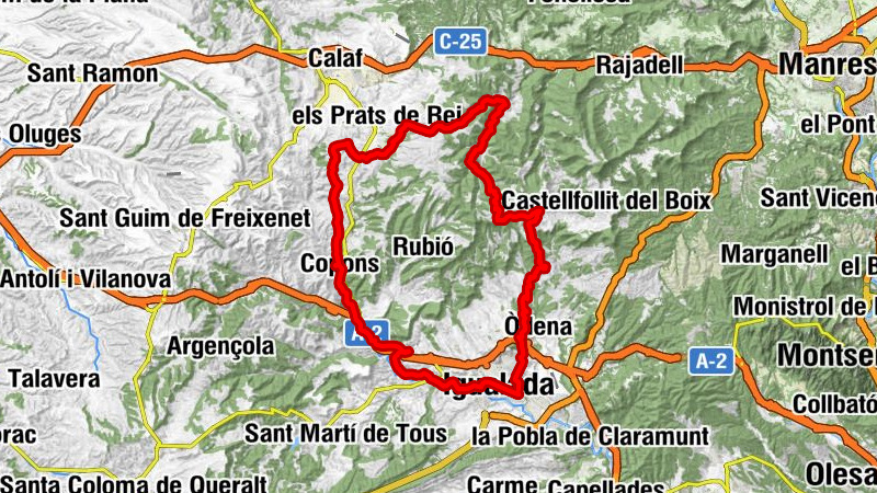 Vilanova del Camí - Tossal del Pereta - Tossal de Portella - Estació de trens d'Igualada