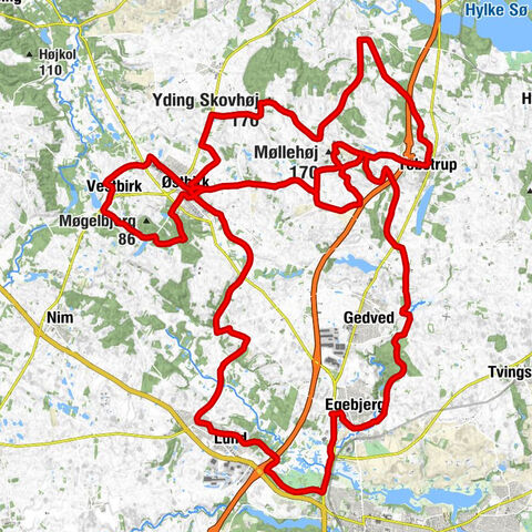 Østbirk - Yding Skovhøj - Ejer Bavnehøj - Stenbjerg