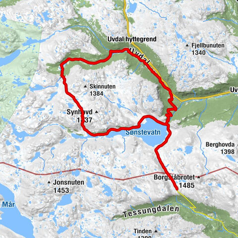 Småroe hyttegrend - Vikstul - Solheimstulen - Imingfjell Turistheim
