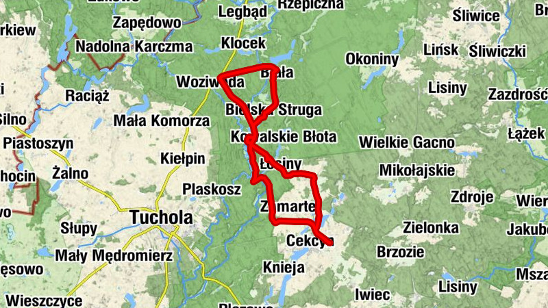 powiat tucholski - Stary Sumin - Zalesie - Okiersk