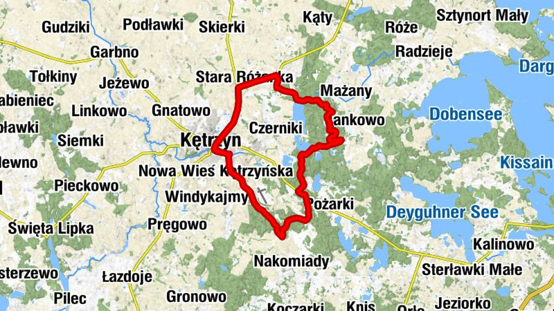 Kętrzyn - Wymiarki - Stara Różanka