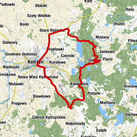 Kętrzyn - Wymiarki - Stara Różanka