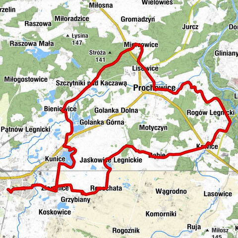 Legnica - Ośrodek Wypoczynkowy Skibińscy Kunice - Brodowa Góra - Pusta