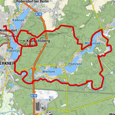 Woltersdorf - Zur Forelle - Wurzelberge - Mönchskopf