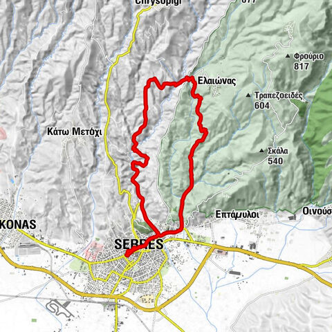 Πανόραμα-Ιμαρέτ - Σέρρες - Κέντρο-Ταξιάρχες - Παρεκκλήσι Τιμίου Προδρόμου (Προδρομούδι)