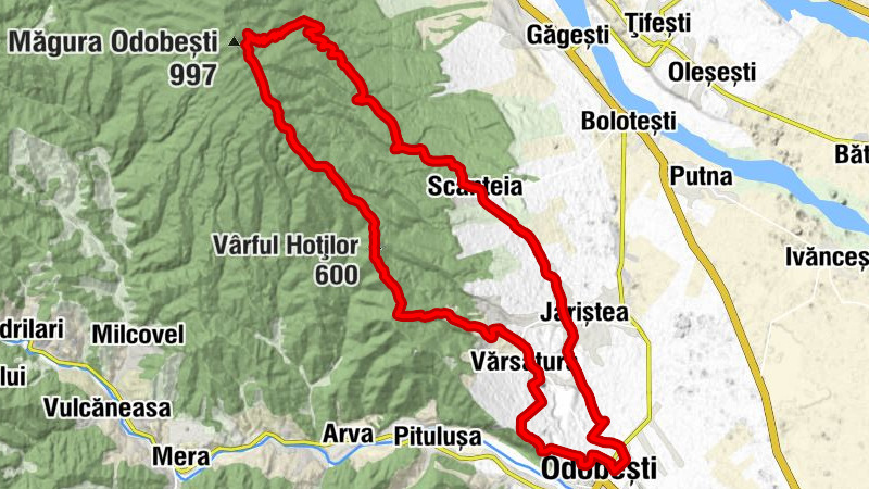 Odobești - Jariștea - Vârful Hoților - Gara Odobești