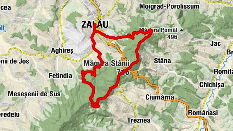 Zalău - Meseș - Măgura Stânii - Dealu Cărbunării
