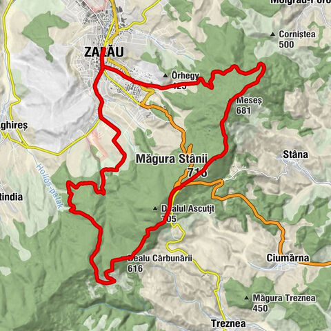Zalău - Meseș - Măgura Stânii - Dealu Cărbunării