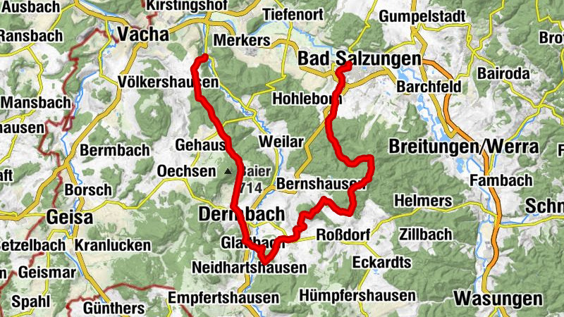 Wanderung Dietlas nach Bad Salzungen über den Hochrhöner