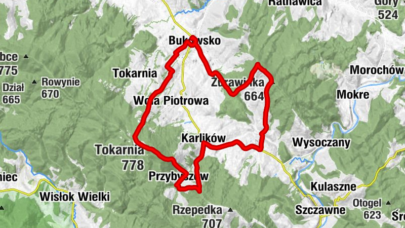 Kaplica cmentarna - Tokarnia - Połoński Wierch - Żurawinka