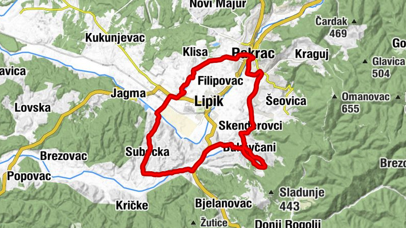 Pakrac - Gornja Subocka - Subocka - Donja Subocka