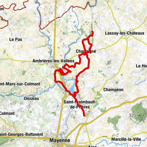 La Pte Lande de la Croix Rouge - chapelle Notre-Dame-de-Pitié de Saint-Fraimbault-de-Prières - Église Saint-Pierre-et-Saint-Paul - Église Saint-Loup