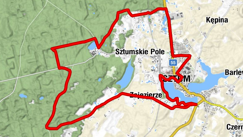 Sztum - Brzezi Ostrów - Lipka - Zajezierze