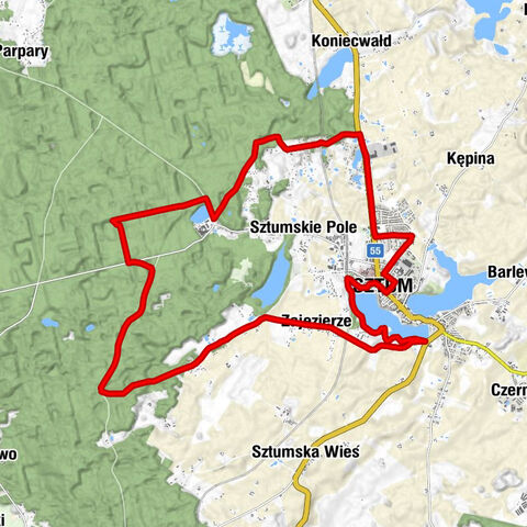 Sztum - Brzezi Ostrów - Lipka - Zajezierze