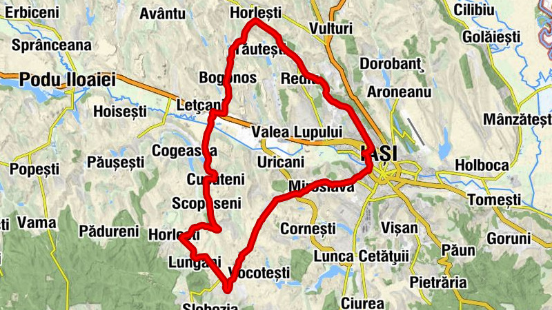Gara Iași - Dealul Galata - D Hățașului - D Pădurea Mârzești