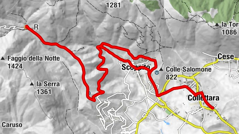 Collettara - Chiesa di Santa Maria di Fontepianura - Rifugio Acqua Crovella - Chiesa di San Giacomo Apostolo