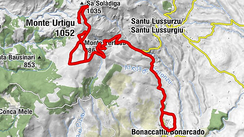Bonaccattu/Bonarcado - Monte Pertusu - Monte Urtigu - Monte Ferradu