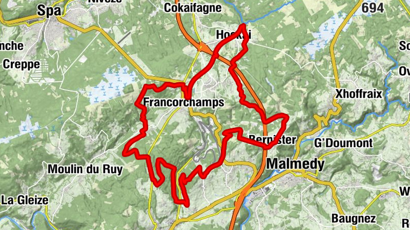 Francorchamps - Beau-Site - Col de la Haute Levée - Trou Hennet