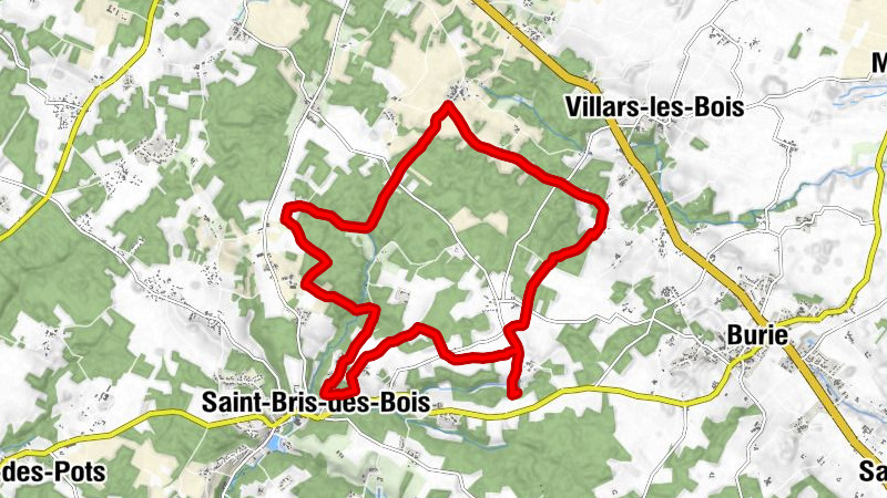 Villars-les-Bois - Berlouze - La Grande Verderie - Saint-Bris-des-Bois