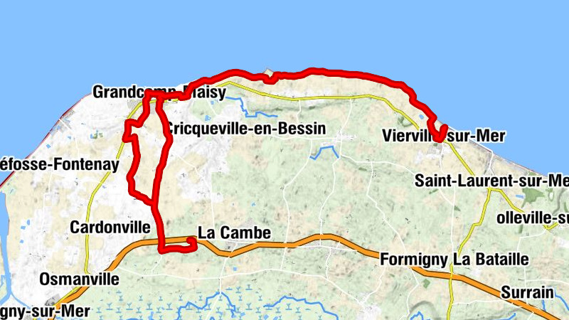 La Falaise - Vierville-sur-Mer - Le Pont du Hable - Grandcamp-Maisy