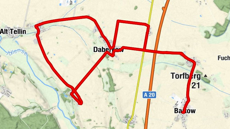 Bartow - Pritzenow - Hedwigshof - Daberkow