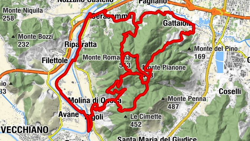 Rigoli - Monte Arbatrone - Monte Pianone - Monte Romagna