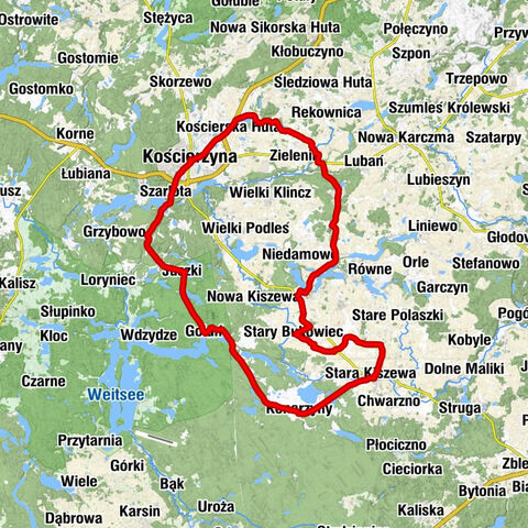 Wilcze Błota Kościerskie - Kościół pw. Świętej Trójcy - Kościół pw. Świętego Antoniego Padewskiego - Stara Kiszewa