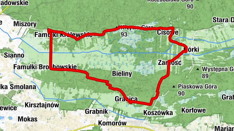 Granica - Narty - Zamość - Krzywa Góra