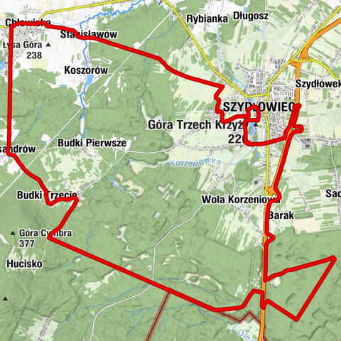 Chlewiska - Kościół pw. Świętego Zygmunta - Góra Trzech Krzyży - Stawki