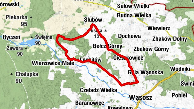 Cieszkowice - Bełcz Górny - Wieruszowice - Górka Wąsoska