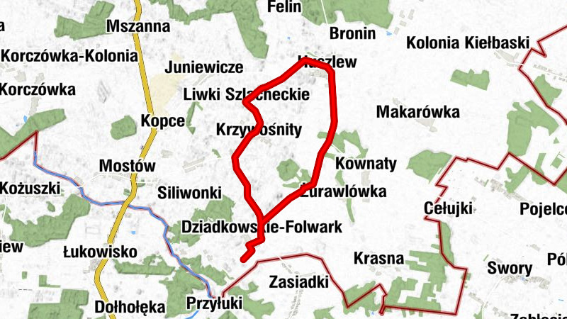 Dziadkowskie - Kaplica pw. Świętego Dominika - Dziadkowskie-Folwark - Kościół pw. Świętego Antoniego Padewskiego