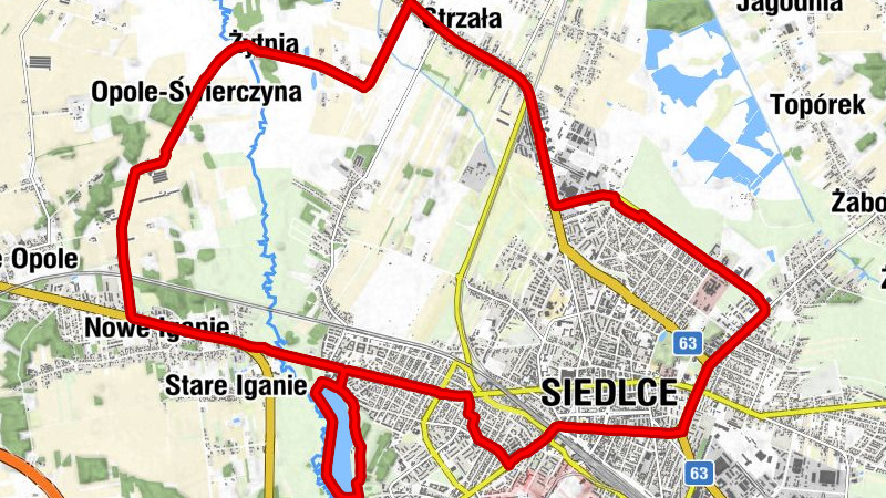 Siedlce - Cerkiew pw. Świętej Trójcy - Kościół pw. Ducha Świętego - Północna Dzielnica Przemysłowa