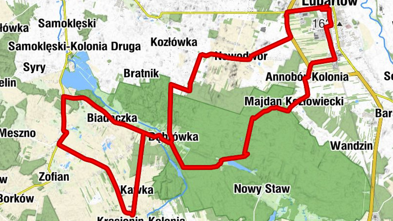 Lubartów - Kolonia Piaski - Arendarka - Kaplica w Nowodworze