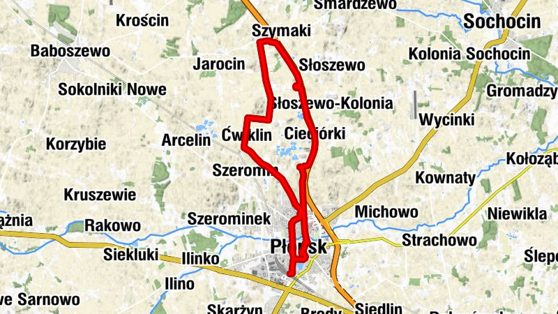 Płońsk - Ćwiklin - Szymaki