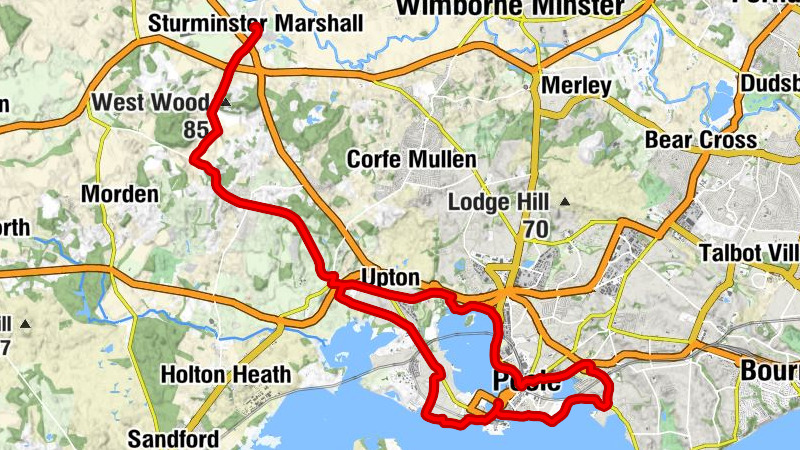 Sturminster Marshall - Lytchett Matravers - Poole - Bournemouth