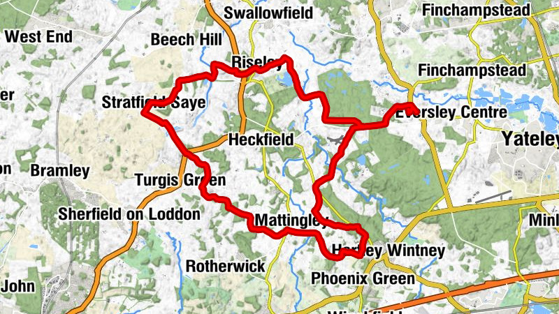 Eversley - Reading - Riseley - Stanford End
