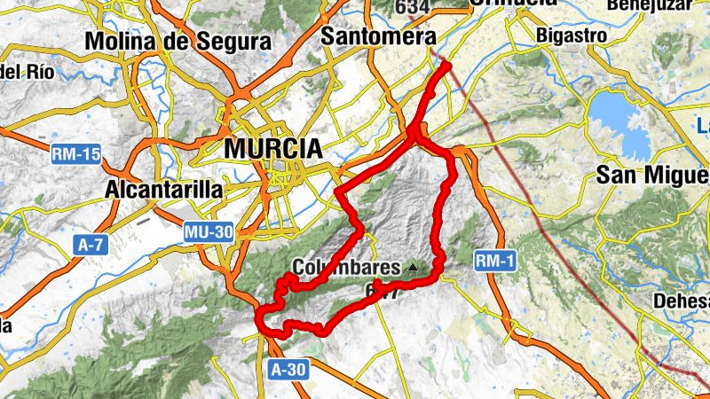 Beniel - Collado de las Zorras - Puerto del Garruchal - Cabezo de la Plata