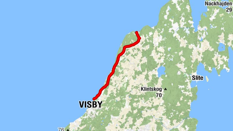 Visby - Norra Visby - Snäckgärdsbaden - Stenkyrka Mejeri