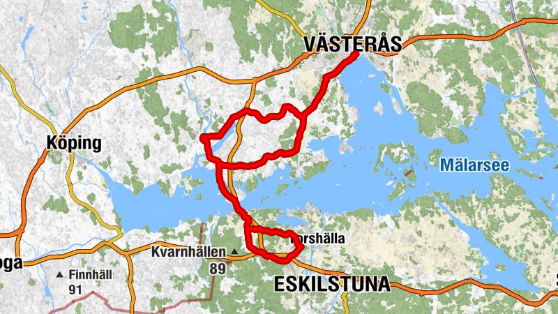 Västerås Central - Västerås - Tumbo kyrka - Rytterne kyrka