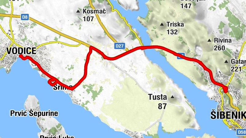 Vodice - Dulcin - Vruje - Šibenik