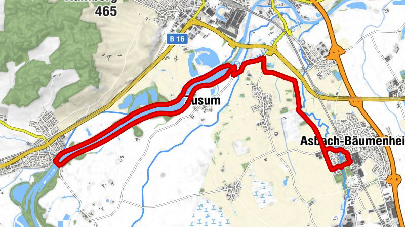 Asbach-Bäumenheim - Donauwörth - Schwadermühle - Quellhaus