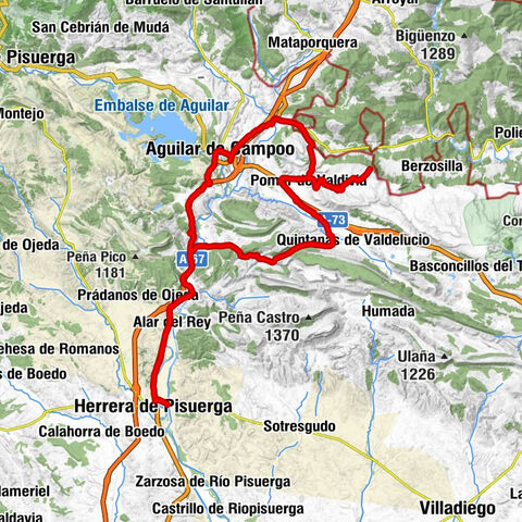 Herrera de Pisuerga - Restaurante la Cueva - Iglesia Nuestra Señora de la Asunción - Valcabado